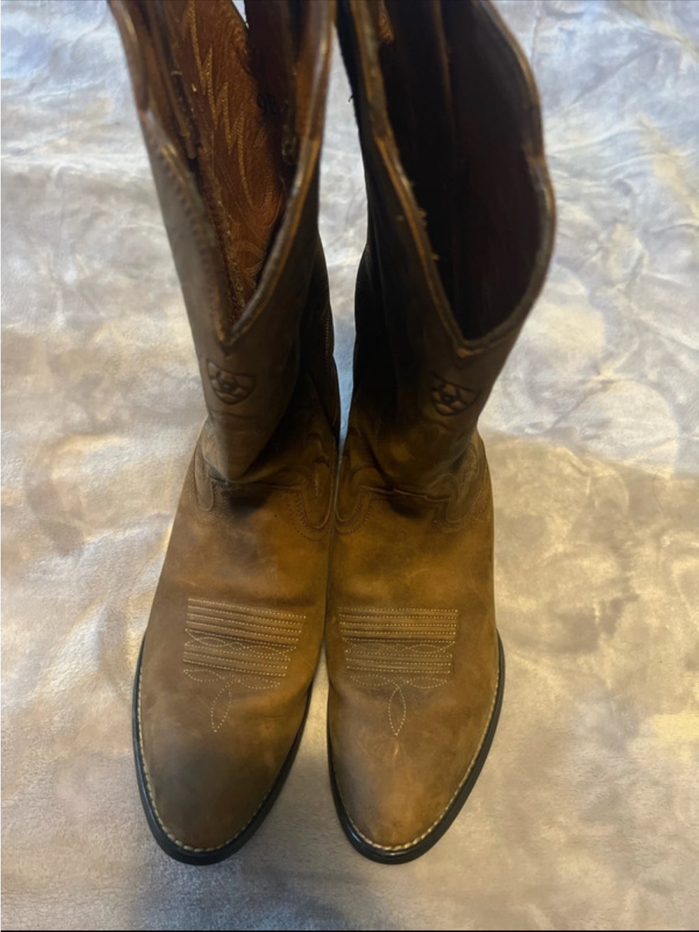 Women’s Ariat Heritage R Toe Brown Western Boots 9B Style 15725 NWOB
